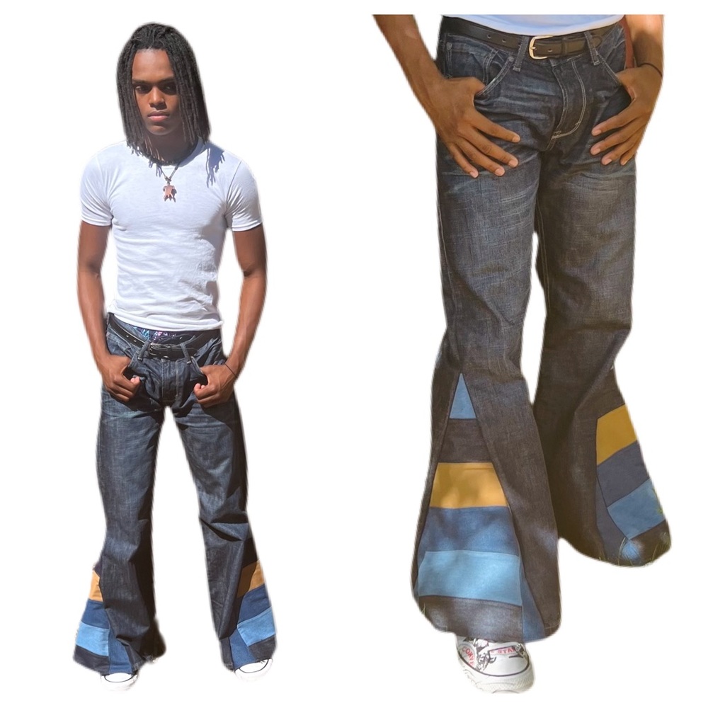 Bell Bottom Jeans Limited Edition Custom made UPCYCLED